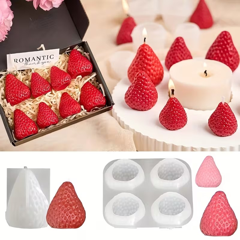 Strawberry Silicone Candle Mol - Soap Making Material reseña y precio