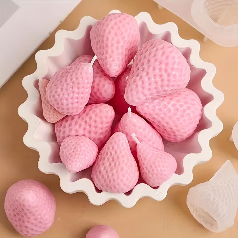 Strawberry Silicone Candle Mol - Soap Making Material reseña y precio