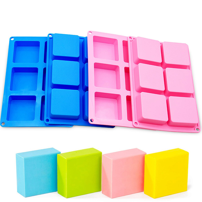 Square Soap Molds 6-Cavity Non - Soap Mold Silicone Loaf reseña y precio