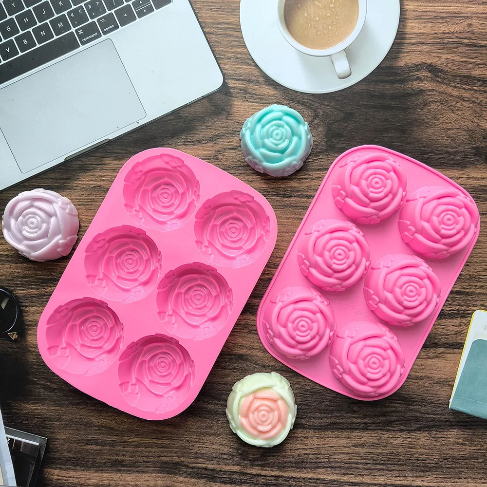 6 Holes Flower Rose Handmade S - Soap Mold Silicone Loaf reseña y precio