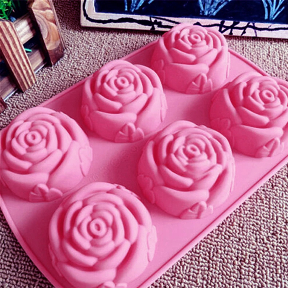 6 Holes Flower Rose Handmade S - Soap Mold Silicone Loaf reseña y precio