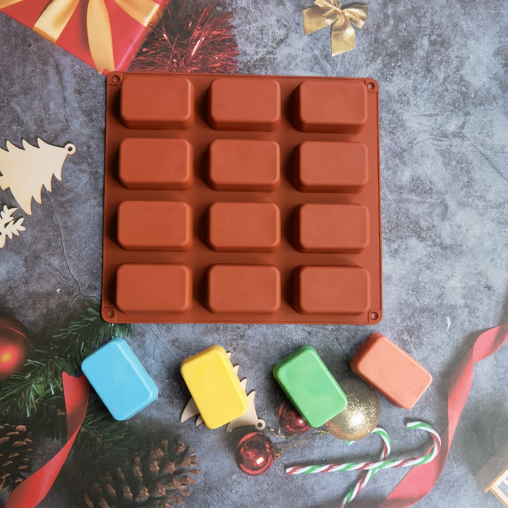 12 Cavity Square Silicone Soap - Soap Mold Silicone Loaf reseña y precio