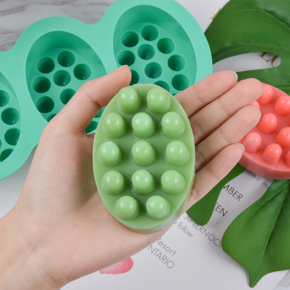 4 Hole Oval Massage Soap Silic - Soap Mold Silicone Loaf reseña y precio