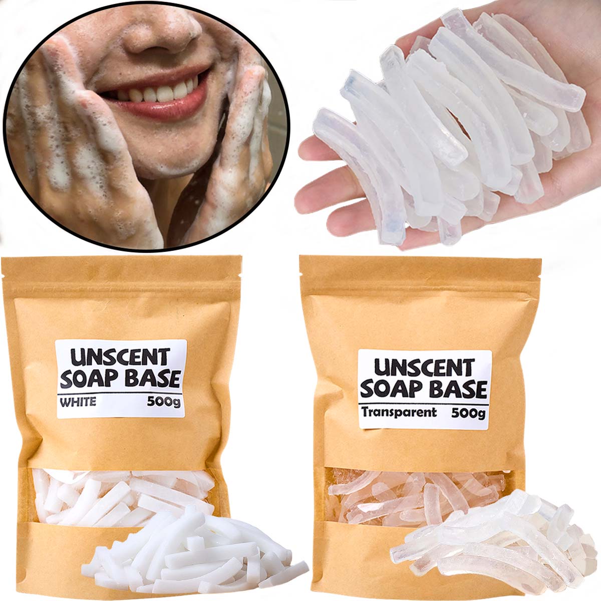500g Transparent White Color S - Soap Making Raw Material reseña y precio