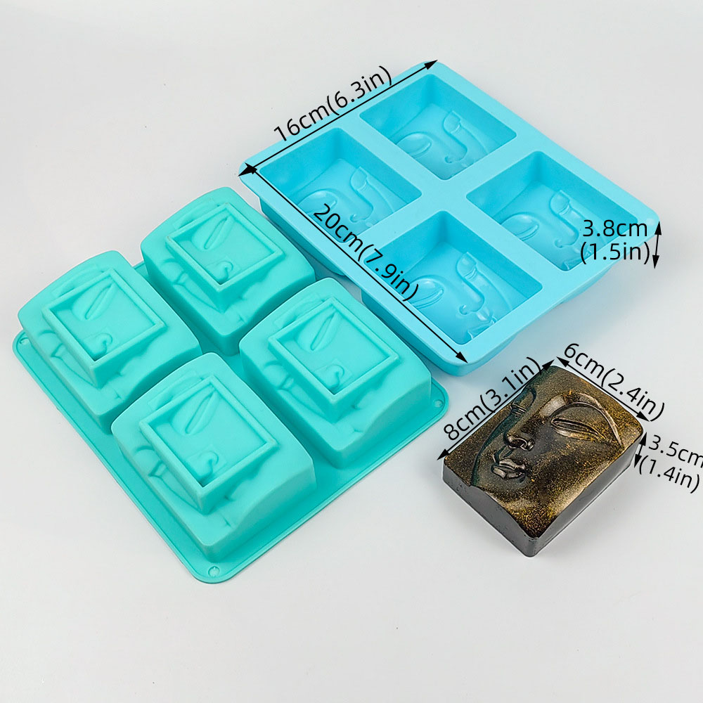 4 Holes Buddha Portrait Soap M - Soap Mold Silicone Loaf reseña y precio